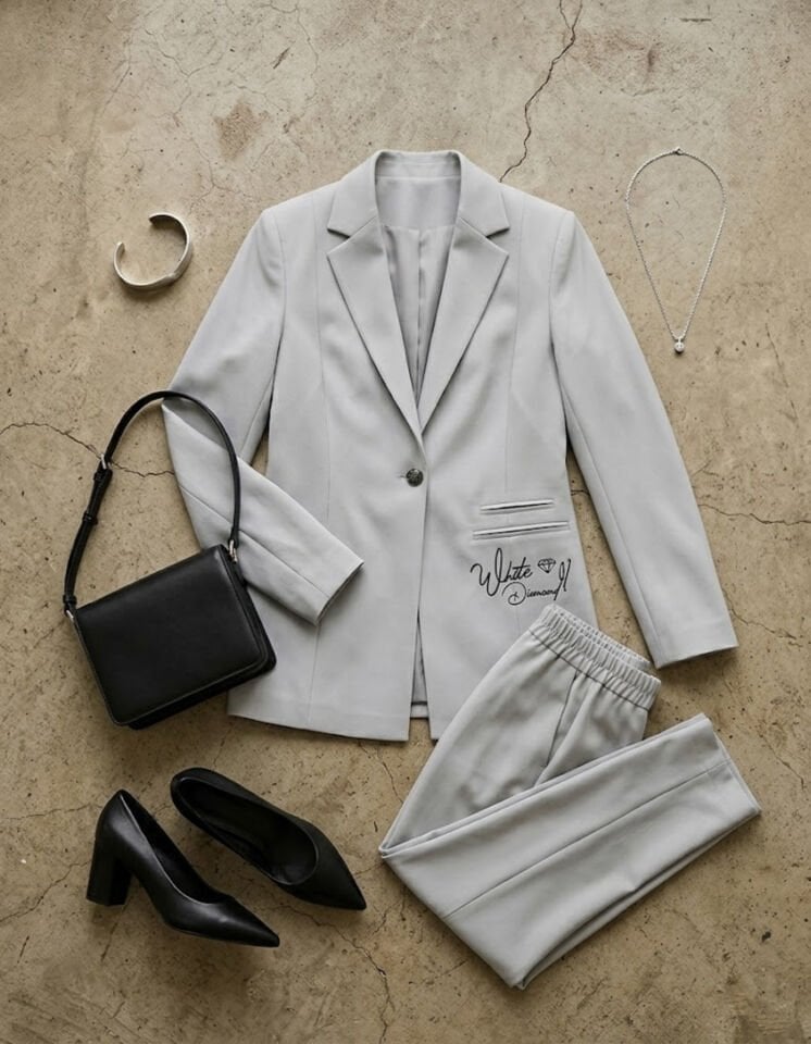 Sofia Yazlık Blazer Ceket & Pantolon Takım - GRİ